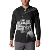 Malcolm X El-Hajj Malik El-Shabazz Button Sweatshirt By Any Means Necessary - Wonder Print Shop