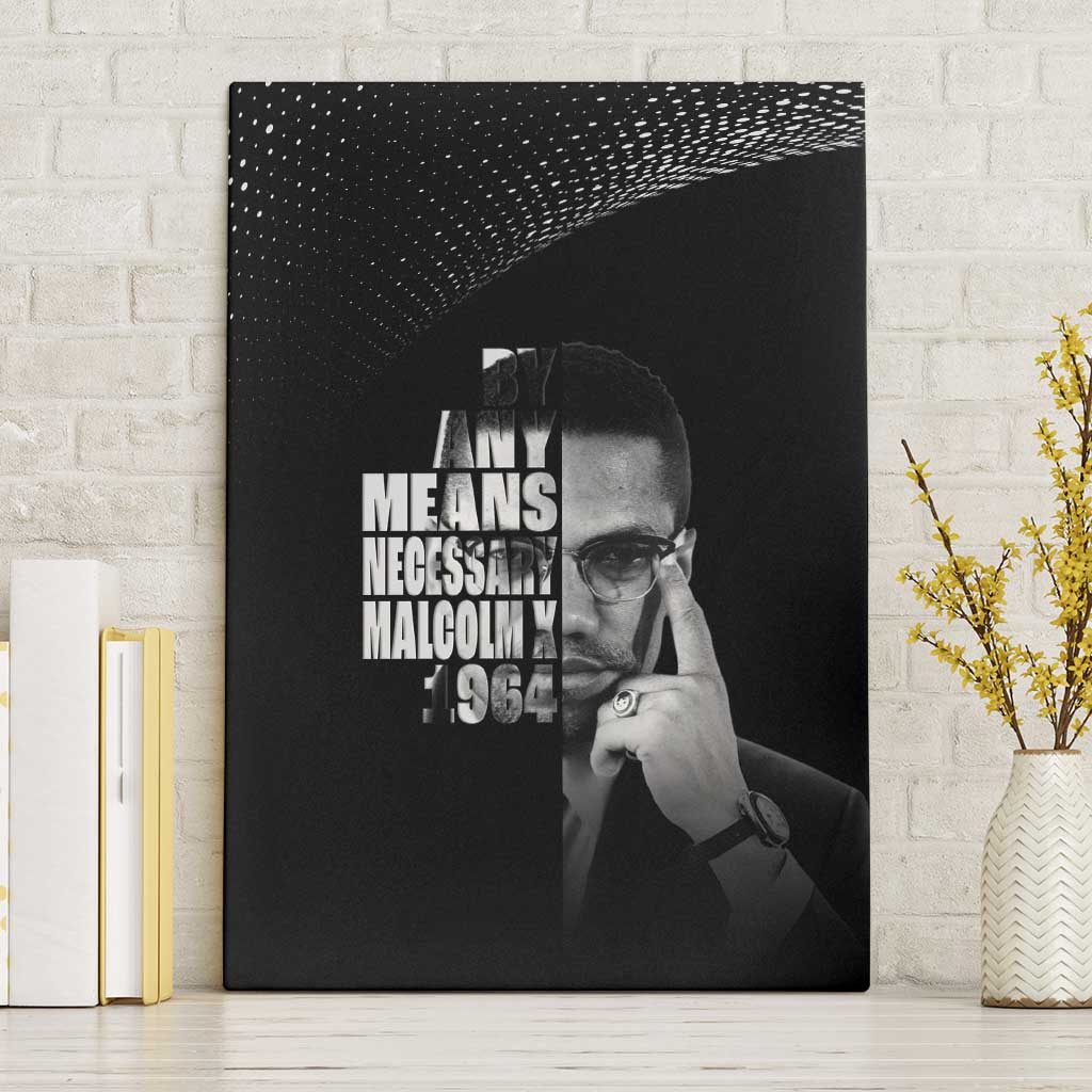 Malcolm X El-Hajj Malik El-Shabazz Canvas Wall Art By Any Means Necessary - Wonder Print Shop