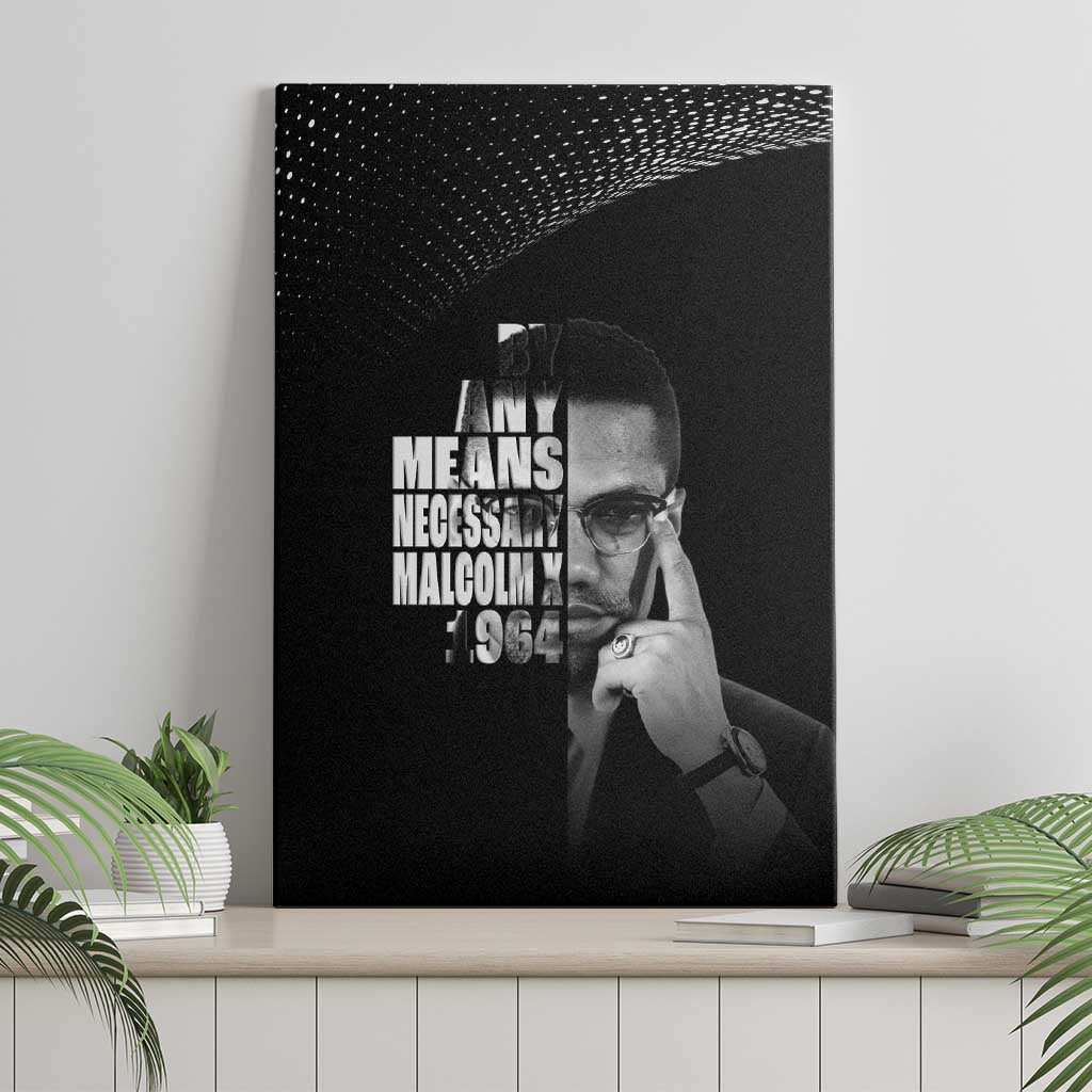 Malcolm X El-Hajj Malik El-Shabazz Canvas Wall Art By Any Means Necessary - Wonder Print Shop