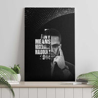 Malcolm X El-Hajj Malik El-Shabazz Canvas Wall Art By Any Means Necessary - Wonder Print Shop