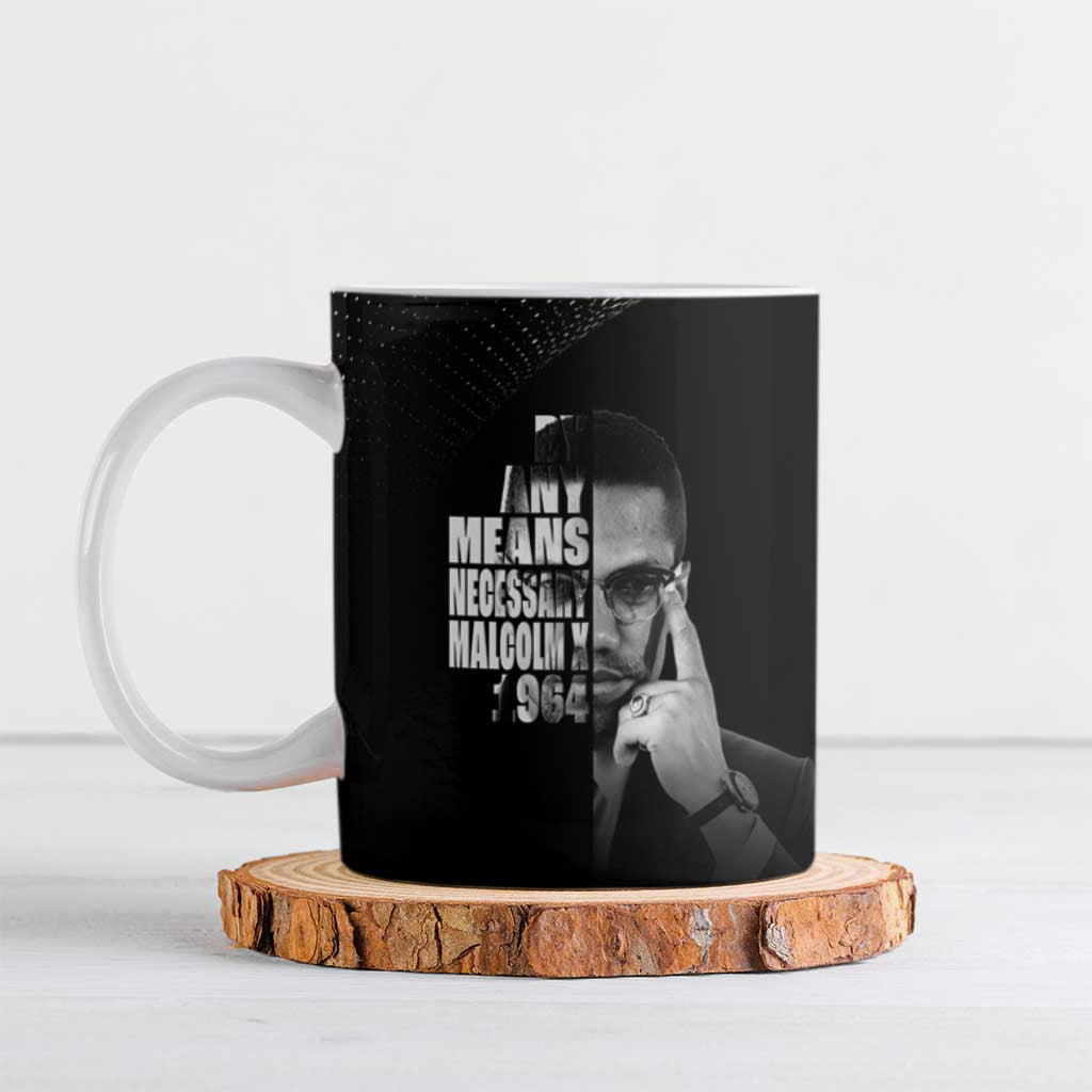 Malcolm X El-Hajj Malik El-Shabazz Ceramic Mug By Any Means Necessary - Wonder Print Shop