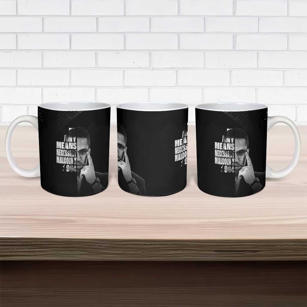 Malcolm X El-Hajj Malik El-Shabazz Ceramic Mug By Any Means Necessary - Wonder Print Shop