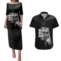 Malcolm X El-Hajj Malik El-Shabazz Couples Matching Puletasi and Hawaiian Shirt By Any Means Necessary - Wonder Print Shop