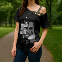 Malcolm X El-Hajj Malik El-Shabazz Cross Shoulder Shirt By Any Means Necessary - Wonder Print Shop