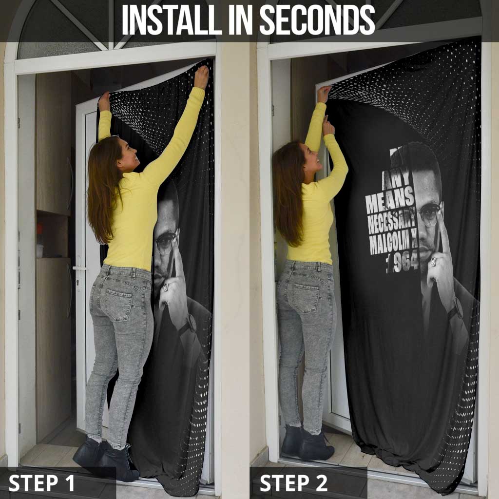 Malcolm X El-Hajj Malik El-Shabazz Door Cover By Any Means Necessary - Wonder Print Shop