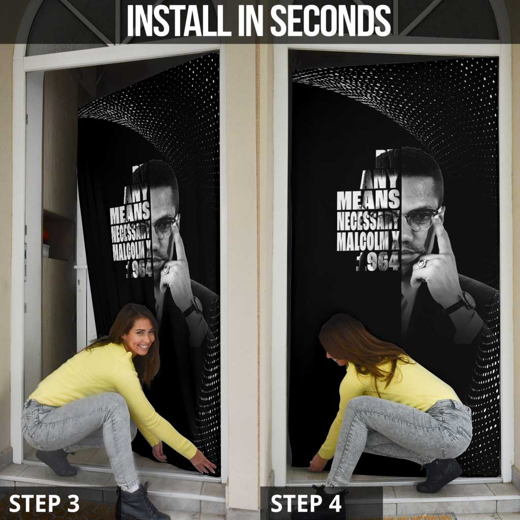 Malcolm X El-Hajj Malik El-Shabazz Door Cover By Any Means Necessary - Wonder Print Shop