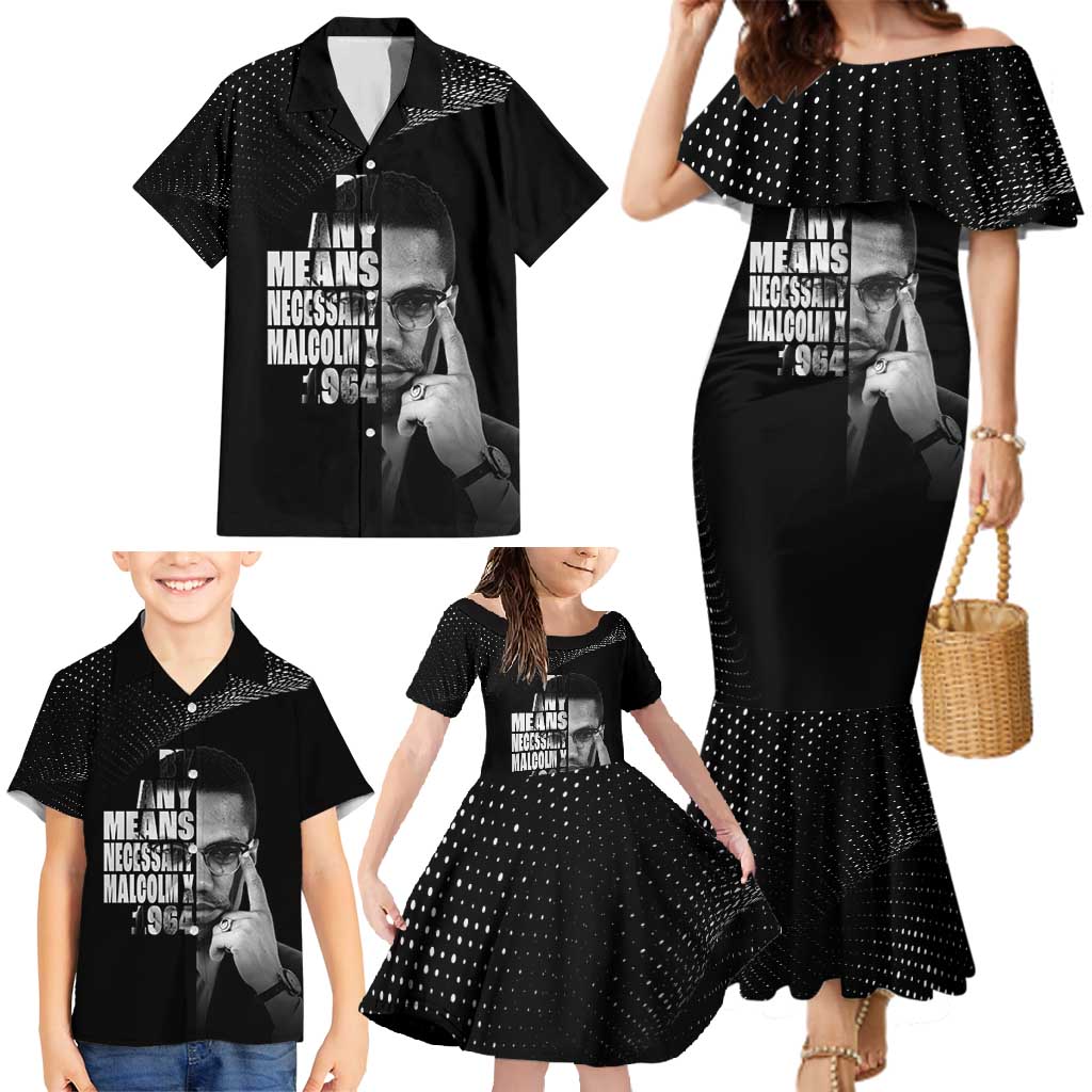 Malcolm X El-Hajj Malik El-Shabazz Family Matching Mermaid Dress and Hawaiian Shirt By Any Means Necessary - Wonder Print Shop