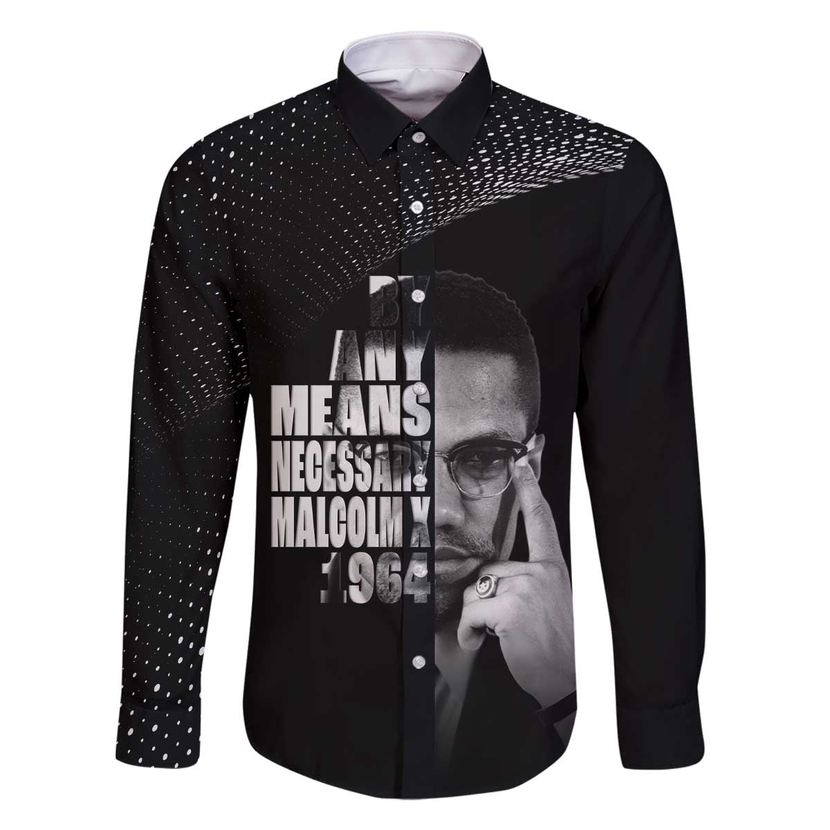Malcolm X El-Hajj Malik El-Shabazz Family Matching Off The Shoulder Long Sleeve Dress and Hawaiian Shirt By Any Means Necessary - Wonder Print Shop