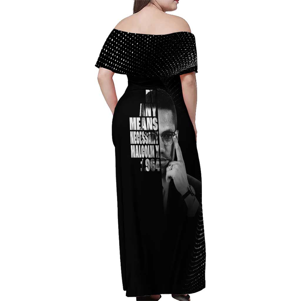 Malcolm X El-Hajj Malik El-Shabazz Family Matching Off Shoulder Maxi Dress and Hawaiian Shirt By Any Means Necessary - undefined