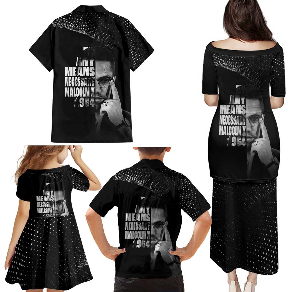 Malcolm X El-Hajj Malik El-Shabazz Family Matching Puletasi and Hawaiian Shirt By Any Means Necessary - Wonder Print Shop