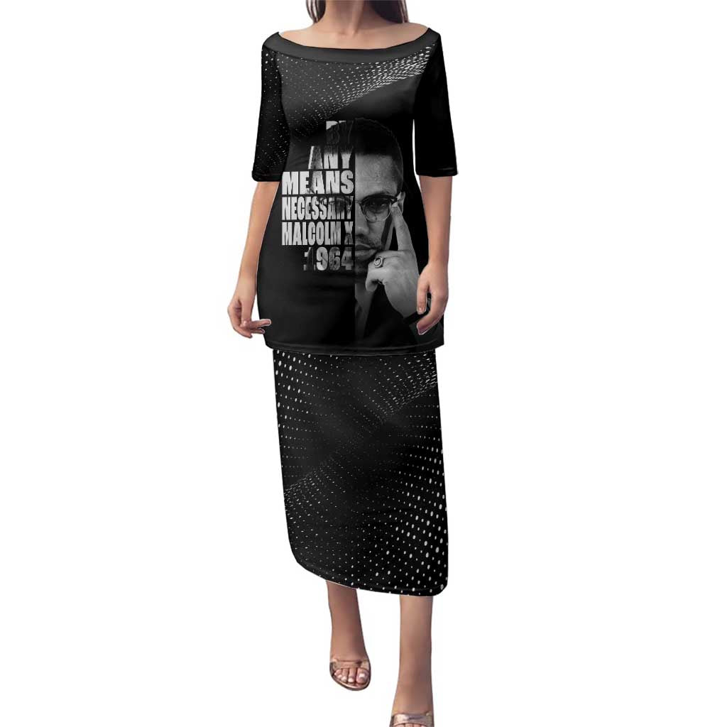 Malcolm X El-Hajj Malik El-Shabazz Family Matching Puletasi and Hawaiian Shirt By Any Means Necessary - Wonder Print Shop