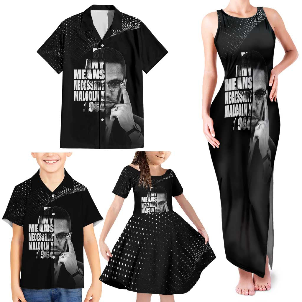 Malcolm X El-Hajj Malik El-Shabazz Family Matching Tank Maxi Dress and Hawaiian Shirt By Any Means Necessary - Wonder Print Shop
