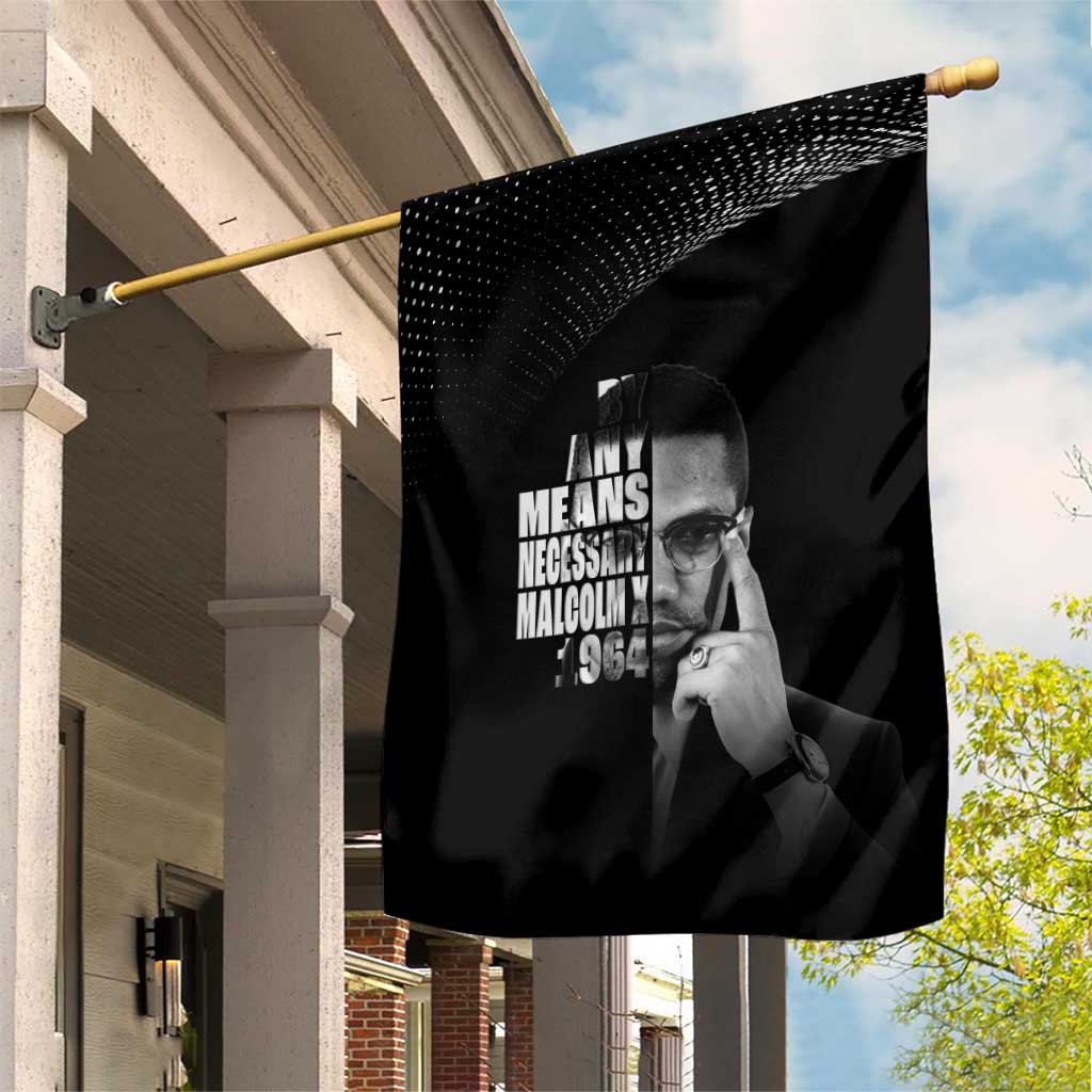 Malcolm X El-Hajj Malik El-Shabazz Garden Flag By Any Means Necessary - Wonder Print Shop