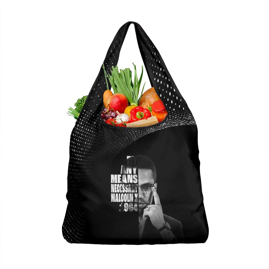 Malcolm X El-Hajj Malik El-Shabazz Grocery Bag By Any Means Necessary - Wonder Print Shop