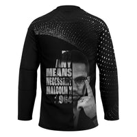 Malcolm X El-Hajj Malik El-Shabazz Hockey Jersey By Any Means Necessary - Wonder Print Shop