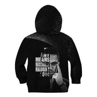Malcolm X El-Hajj Malik El-Shabazz Kid Hoodie By Any Means Necessary - Wonder Print Shop