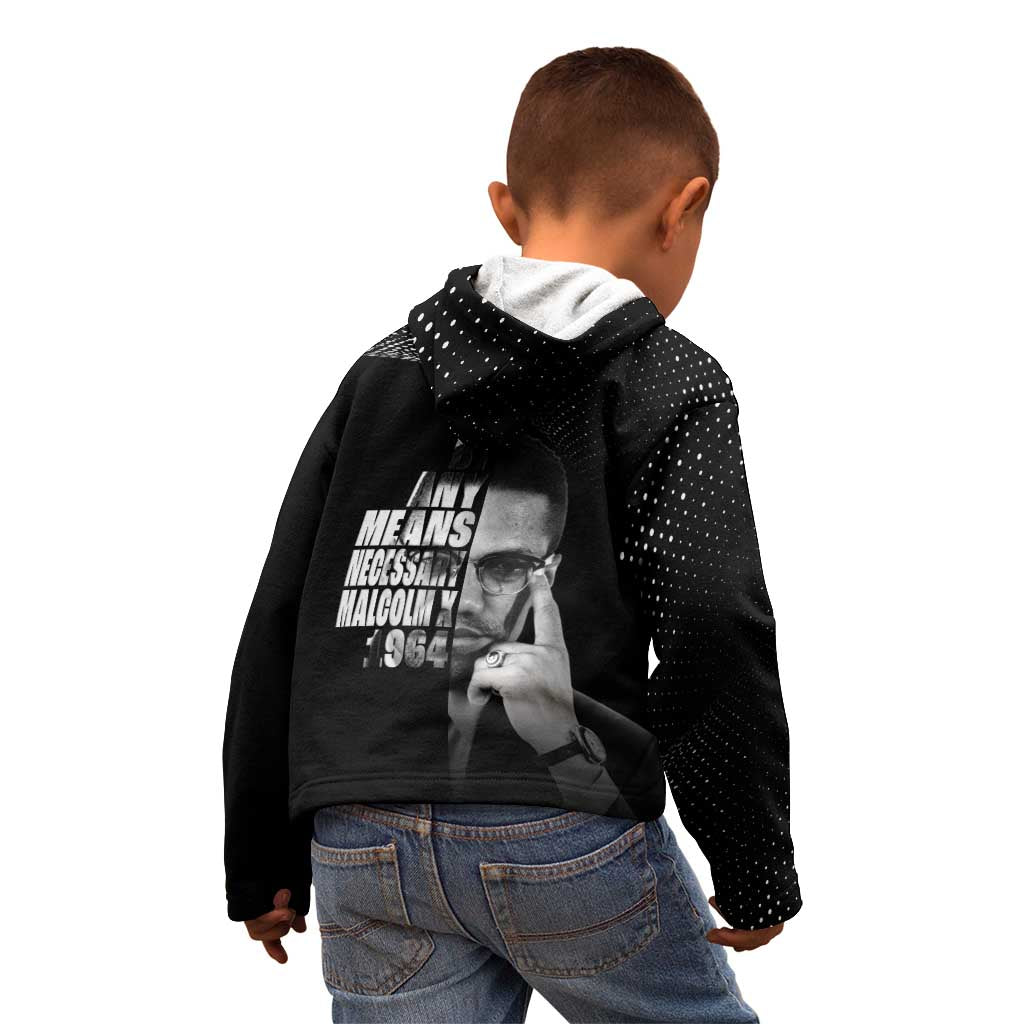 Malcolm X El-Hajj Malik El-Shabazz Kid Hoodie By Any Means Necessary - Wonder Print Shop