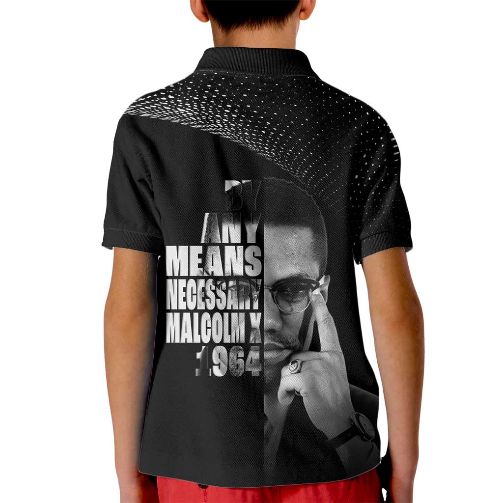 Malcolm X El-Hajj Malik El-Shabazz Kid Polo Shirt By Any Means Necessary - Wonder Print Shop