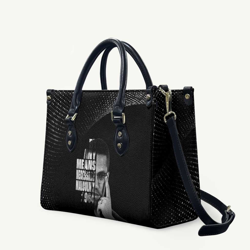 Malcolm X El-Hajj Malik El-Shabazz Leather Bag By Any Means Necessary - Wonder Print Shop