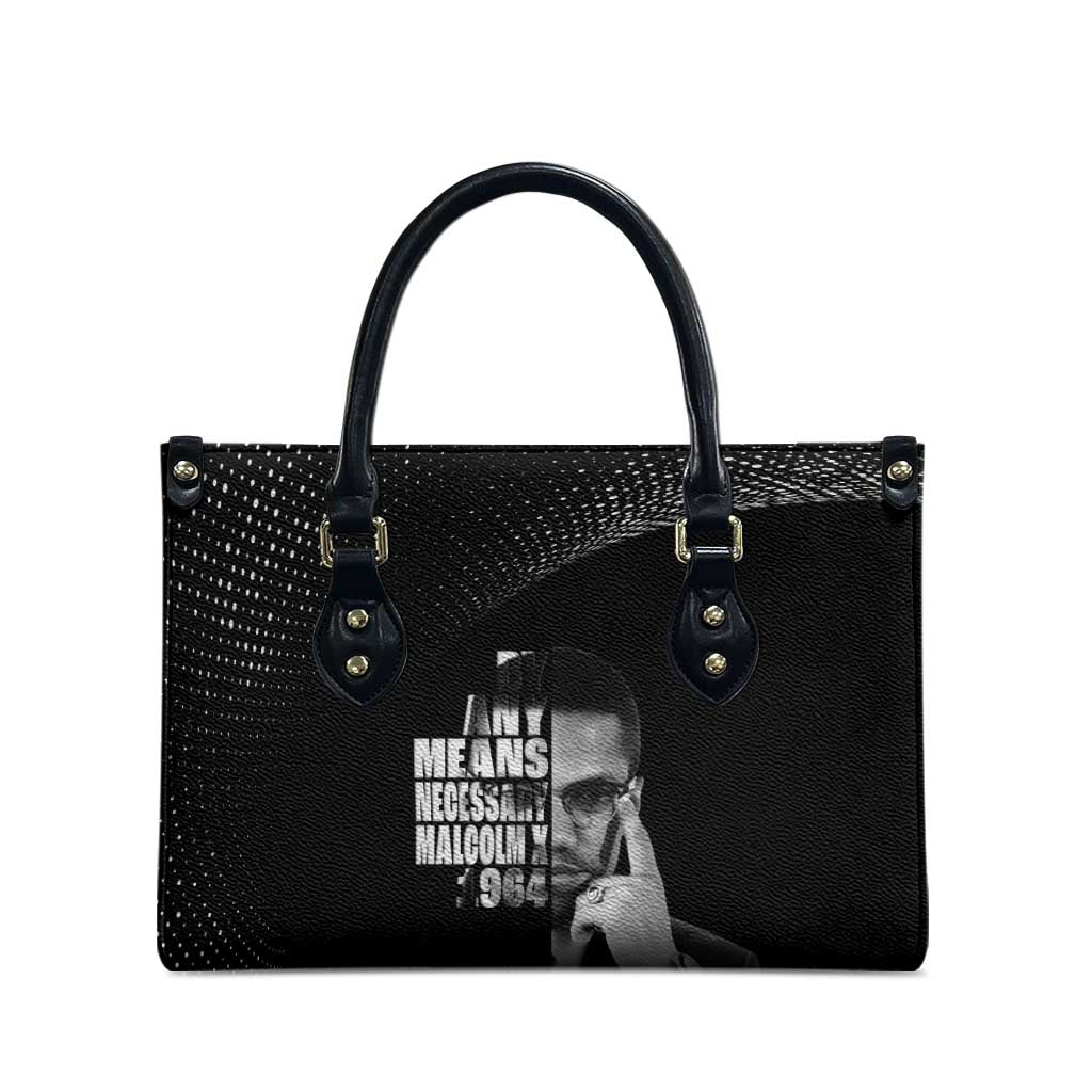 Malcolm X El-Hajj Malik El-Shabazz Leather Bag By Any Means Necessary - Wonder Print Shop