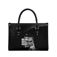 Malcolm X El-Hajj Malik El-Shabazz Leather Bag By Any Means Necessary - Wonder Print Shop