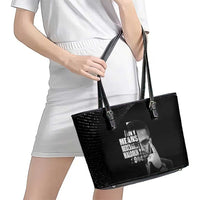 Malcolm X El-Hajj Malik El-Shabazz Leather Tote Bag By Any Means Necessary - Wonder Print Shop