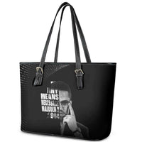 Malcolm X El-Hajj Malik El-Shabazz Leather Tote Bag By Any Means Necessary - Wonder Print Shop