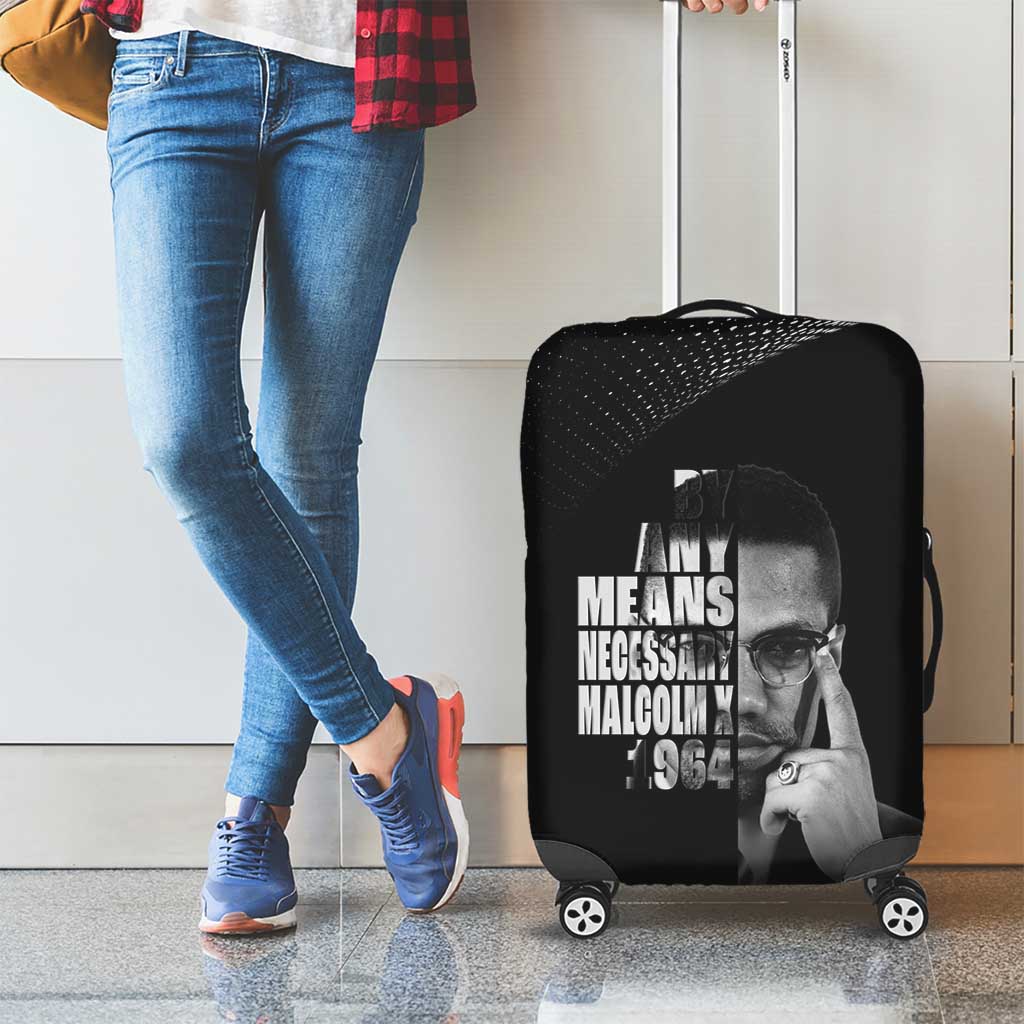 Malcolm X El-Hajj Malik El-Shabazz Luggage Cover By Any Means Necessary - Wonder Print Shop
