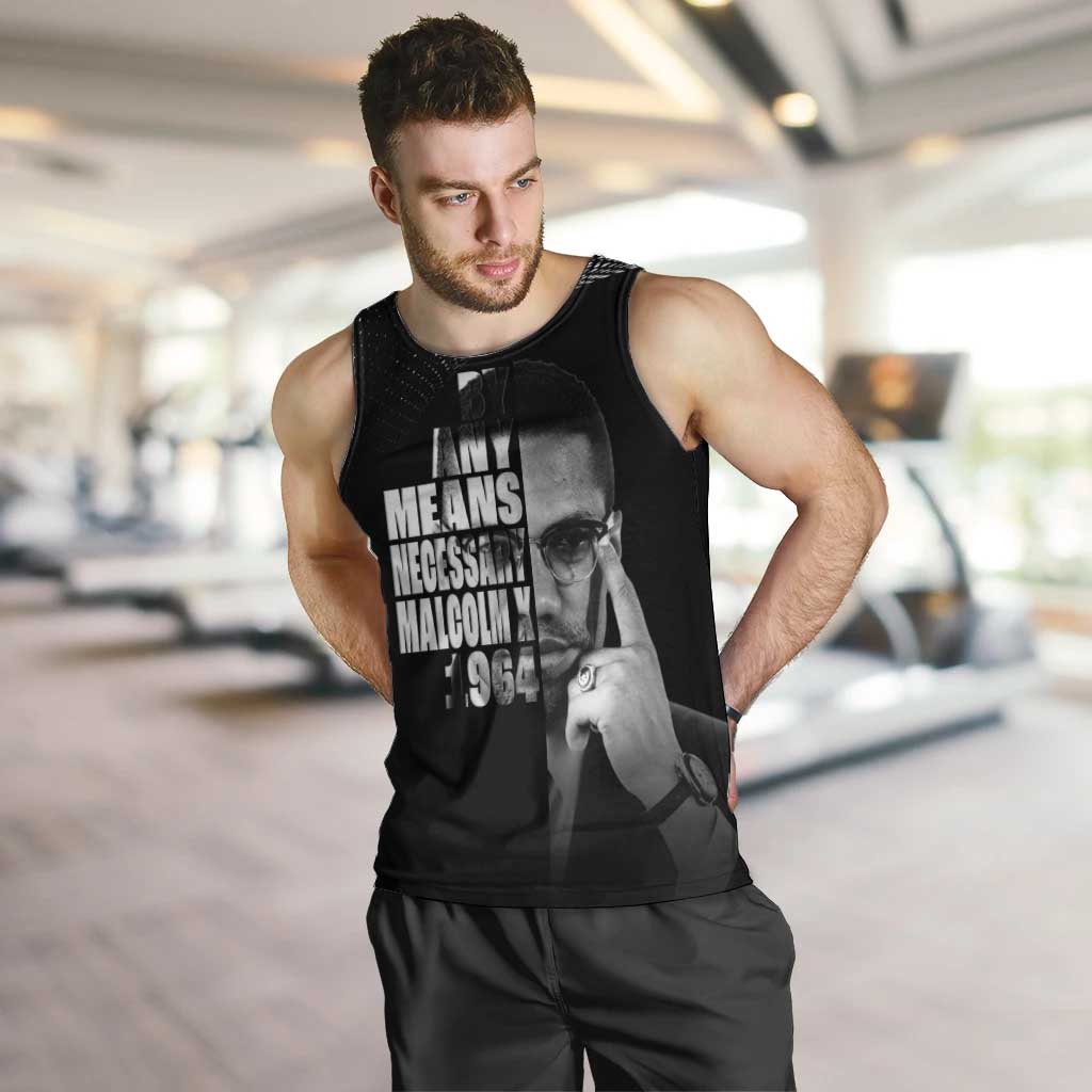 Malcolm X El-Hajj Malik El-Shabazz Men Tank Top By Any Means Necessary - Wonder Print Shop