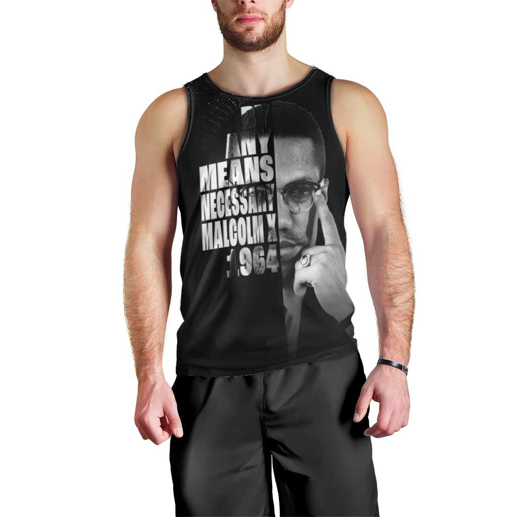 Malcolm X El-Hajj Malik El-Shabazz Men Tank Top By Any Means Necessary - Wonder Print Shop