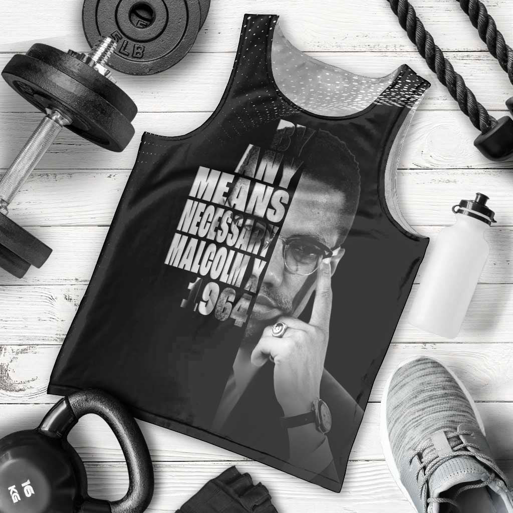Malcolm X El-Hajj Malik El-Shabazz Men Tank Top By Any Means Necessary - Wonder Print Shop