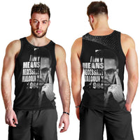 Malcolm X El-Hajj Malik El-Shabazz Men Tank Top By Any Means Necessary - Wonder Print Shop