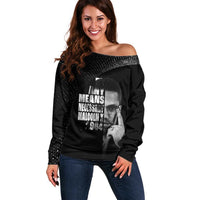 Malcolm X El-Hajj Malik El-Shabazz Off Shoulder Sweater By Any Means Necessary - Wonder Print Shop