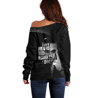 Malcolm X El-Hajj Malik El-Shabazz Off Shoulder Sweater By Any Means Necessary - Wonder Print Shop