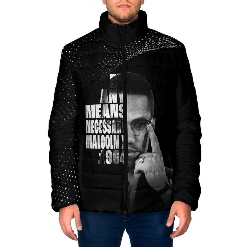 Malcolm X El-Hajj Malik El-Shabazz Padded Jacket By Any Means Necessary - Wonder Print Shop