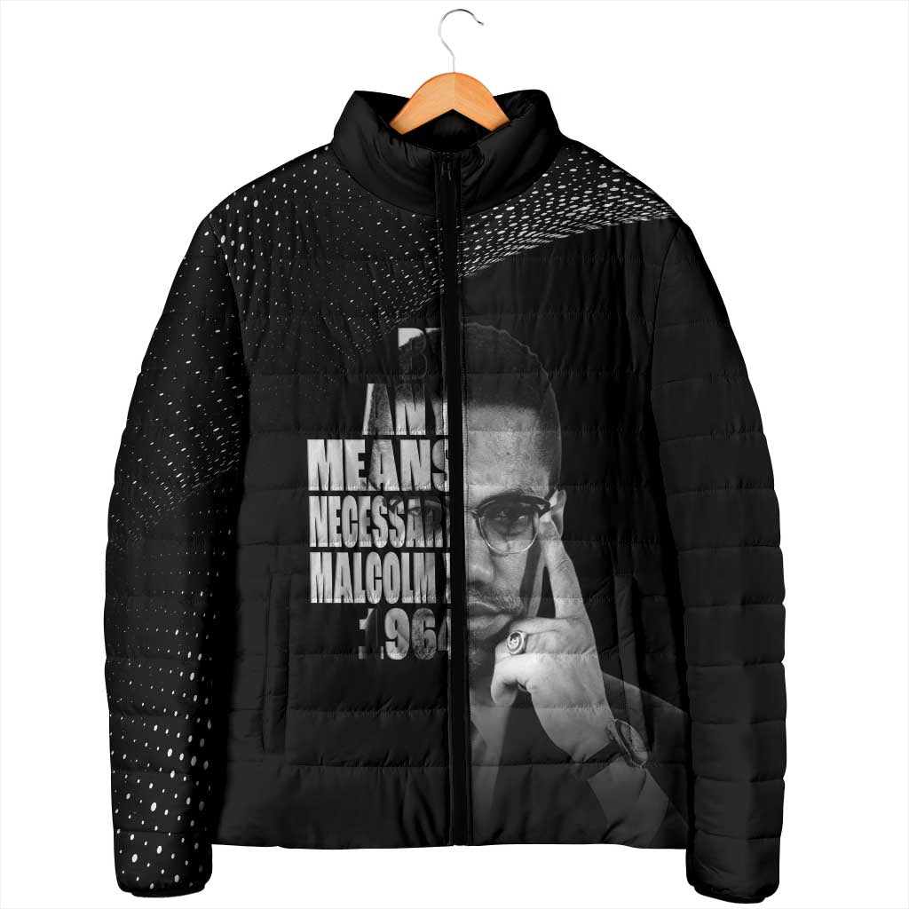 Malcolm X El-Hajj Malik El-Shabazz Padded Jacket By Any Means Necessary - Wonder Print Shop