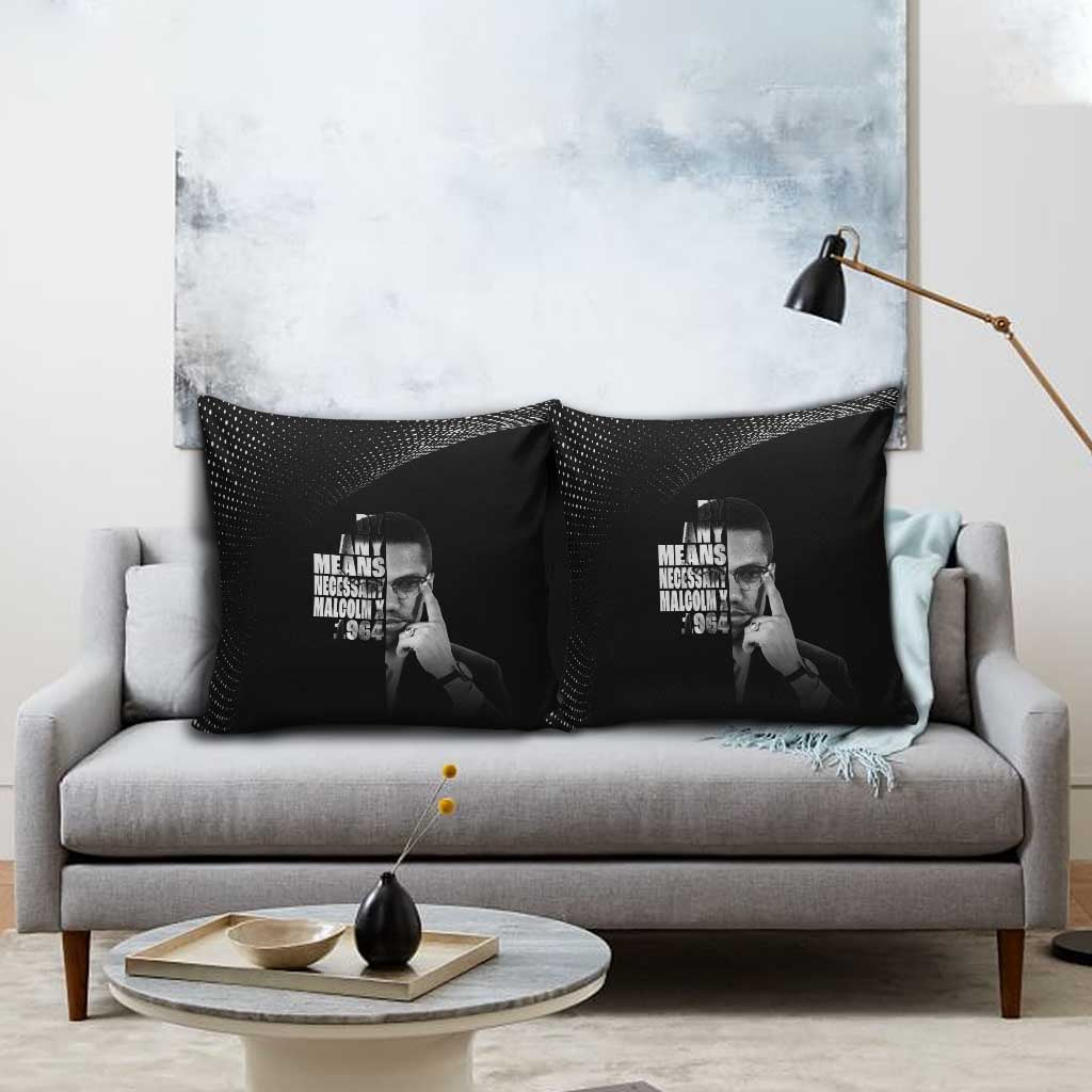 Malcolm X El-Hajj Malik El-Shabazz Pillow Cover By Any Means Necessary - Wonder Print Shop