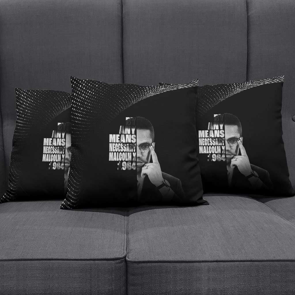 Malcolm X El-Hajj Malik El-Shabazz Pillow Cover By Any Means Necessary - Wonder Print Shop