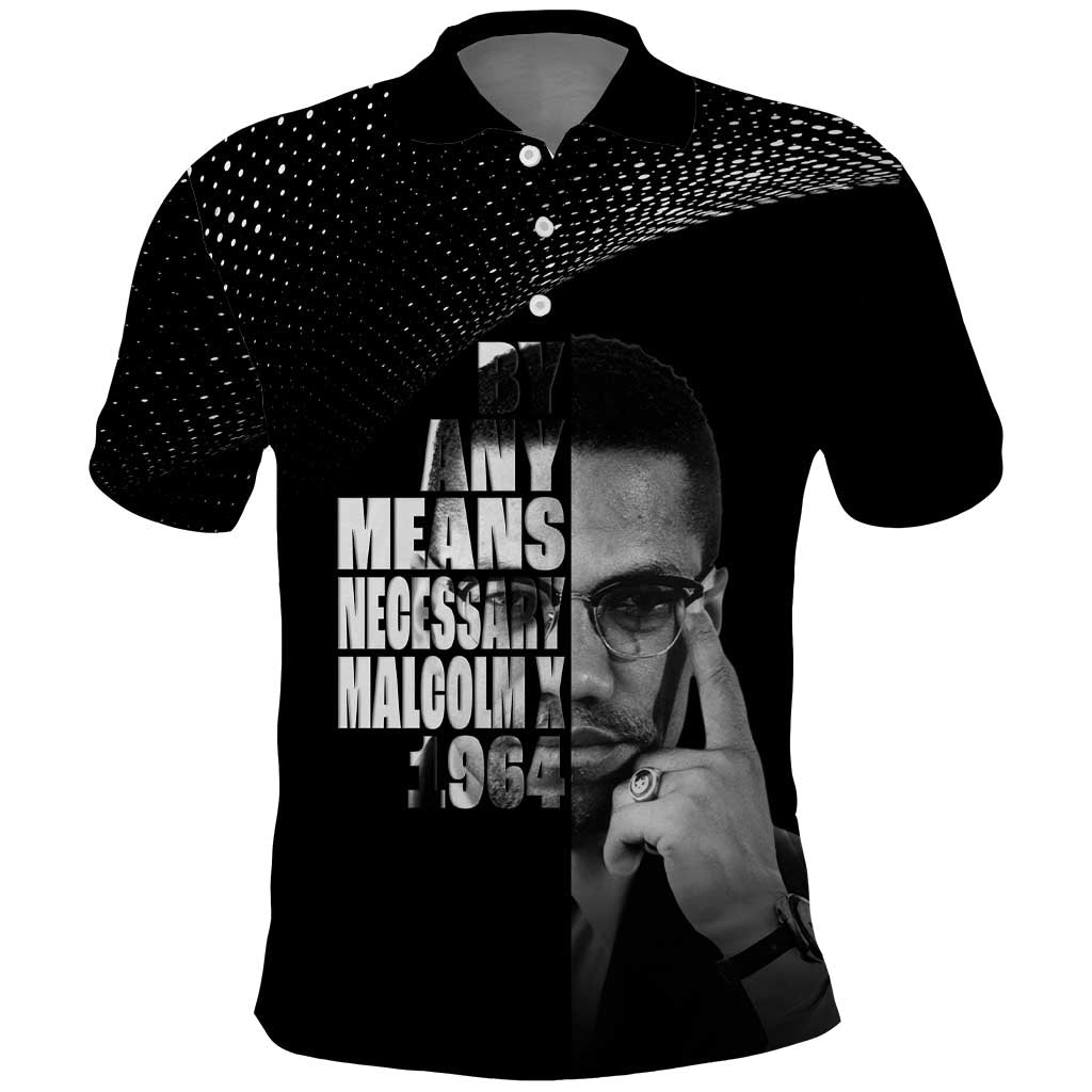 Malcolm X El-Hajj Malik El-Shabazz Polo Shirt By Any Means Necessary - undefined