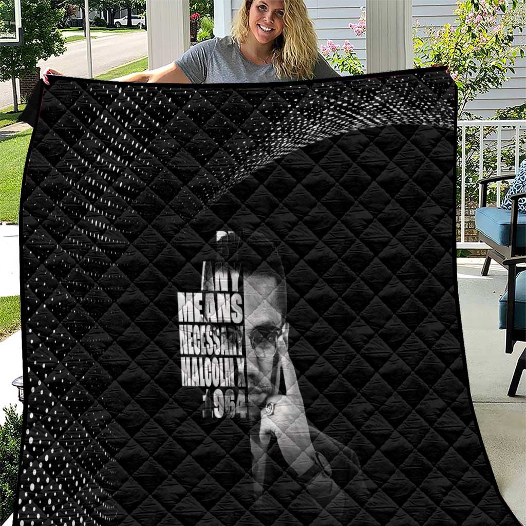 Malcolm X El-Hajj Malik El-Shabazz Quilt By Any Means Necessary - Wonder Print Shop