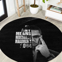 Malcolm X El-Hajj Malik El-Shabazz Round Carpet By Any Means Necessary - Wonder Print Shop