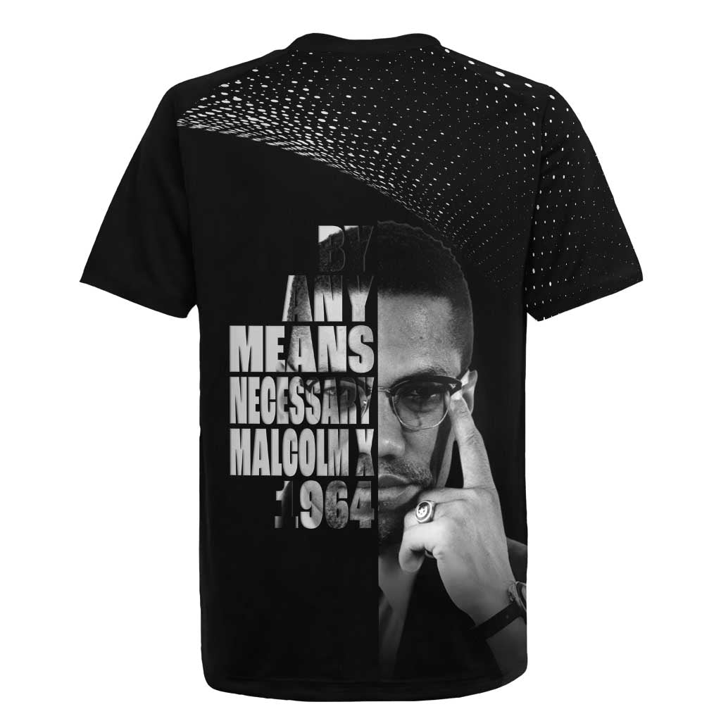 Malcolm X El-Hajj Malik El-Shabazz Rugby Jersey By Any Means Necessary - Wonder Print Shop