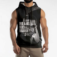 Malcolm X El-Hajj Malik El-Shabazz Sleeveless Hoodie By Any Means Necessary - Wonder Print Shop