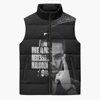 Malcolm X El-Hajj Malik El-Shabazz Sleeveless Puffer Jacket By Any Means Necessary - Wonder Print Shop