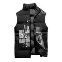 Malcolm X El-Hajj Malik El-Shabazz Sleeveless Puffer Jacket By Any Means Necessary - Wonder Print Shop