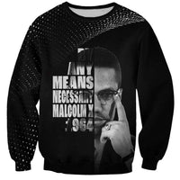 Malcolm X El-Hajj Malik El-Shabazz Sweatshirt By Any Means Necessary - Wonder Print Shop