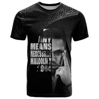 Malcolm X El-Hajj Malik El-Shabazz T Shirt By Any Means Necessary - Wonder Print Shop