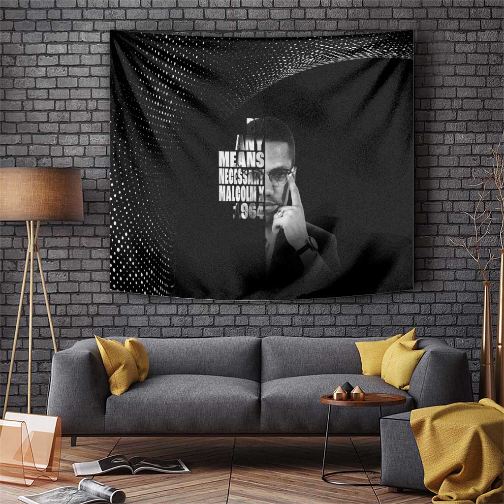 Malcolm X El-Hajj Malik El-Shabazz Tapestry By Any Means Necessary - Wonder Print Shop