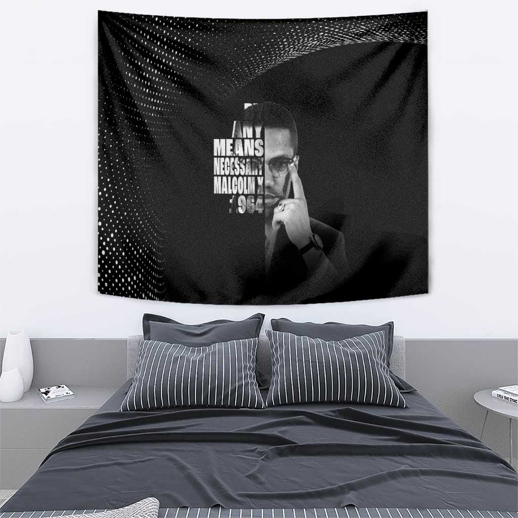 Malcolm X El-Hajj Malik El-Shabazz Tapestry By Any Means Necessary - Wonder Print Shop
