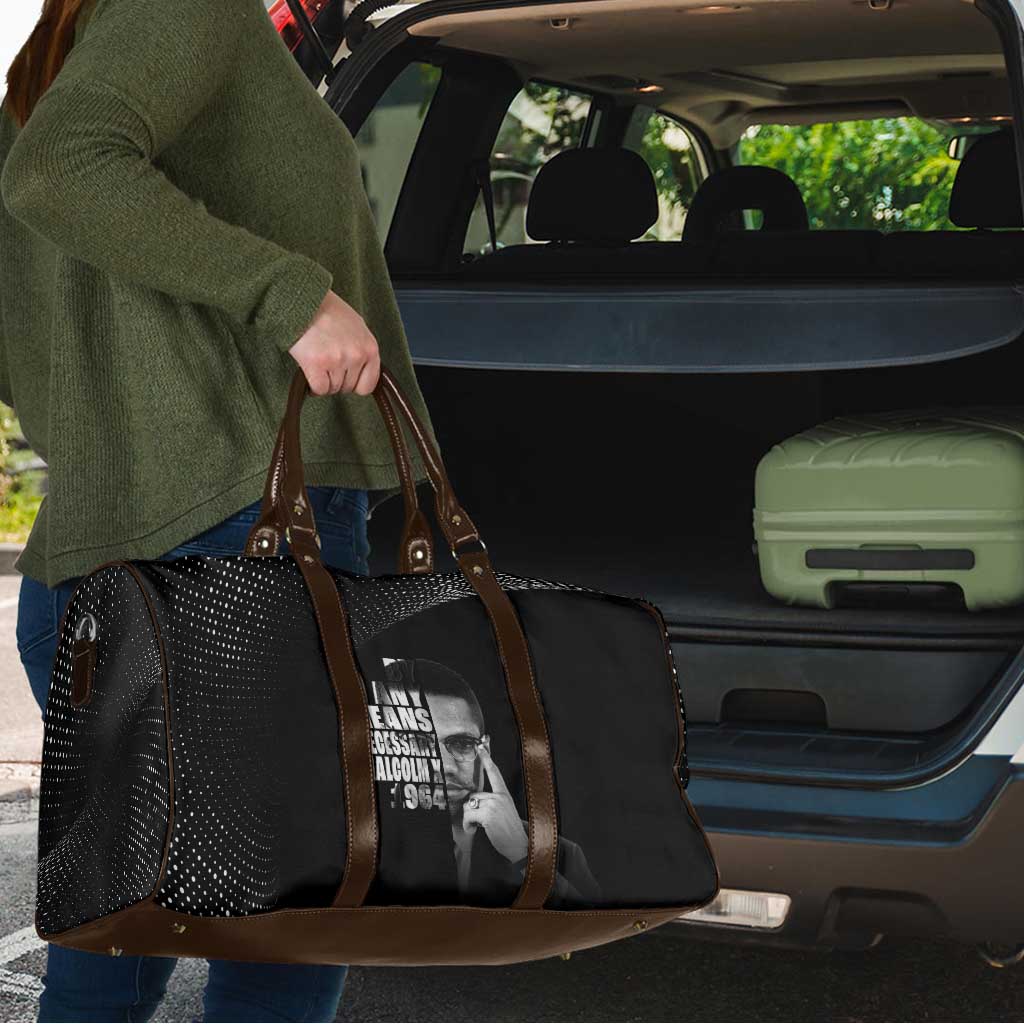 Malcolm X El-Hajj Malik El-Shabazz Travel Bag By Any Means Necessary - Wonder Print Shop